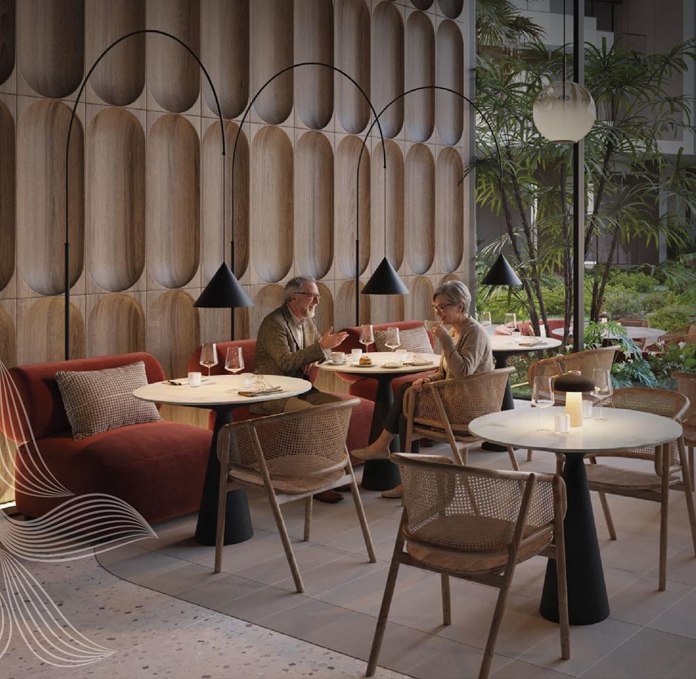 Refined Flavours — residents dining at the on-site restaurant